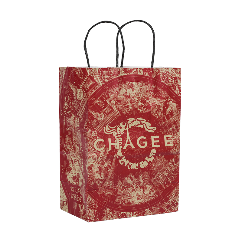 Stredne mäkká kraftová papierová taška na ručné prenášanie